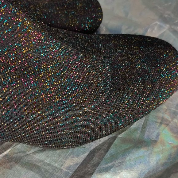 ZARA Multi-color glitter metallic thread sock booties NWT size 37 6.5 - Picture 9 of 16
